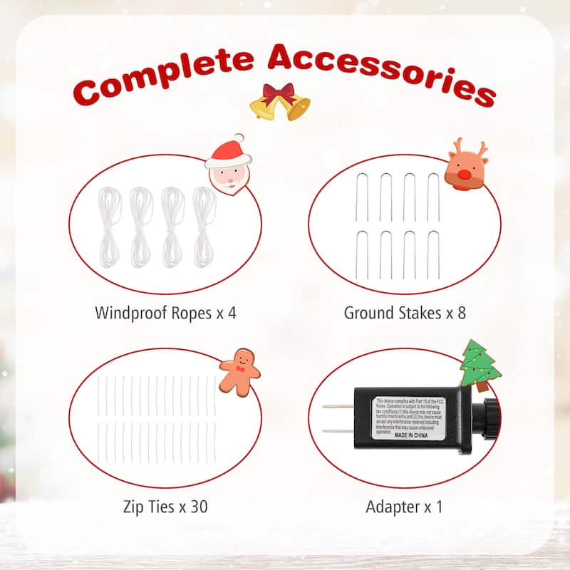 Costway 10.4 FT Christmas Archway with Large Bow & Warm White LED - as pic shows - See Details