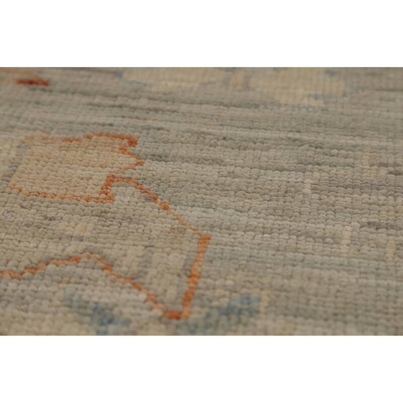 Hand Knotted Oriental 100% Wool Carpet Transitional All-Over Greys & Charcoal Oushak Area Rug - 11' 7'' X 8' 11''