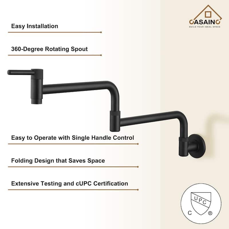 Modern Wall Mounted Pot Filler Kitchen Sink Faucet