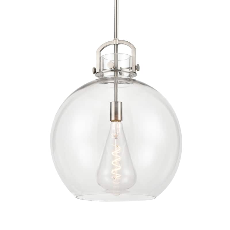 Innovations Lighting 410-1SL-21-16 Newton Sphere Pendant Newton Sphere - Satin Nickel / Clear