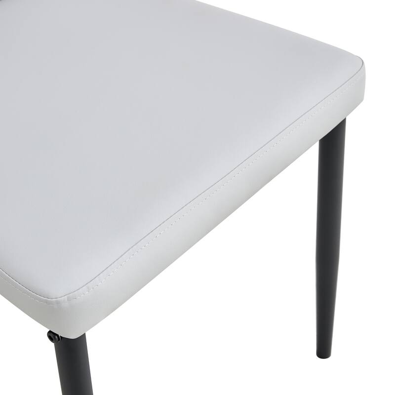 Modern Curved Back 4 Piece Kitchen Chairs Dining Chairs with Upholstered, Metal Legs for Dining Room Kitchen Living Room