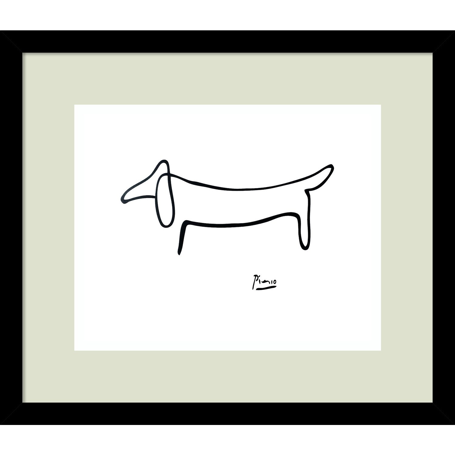 Framed Art Print 'Le Chien (The Dog)' by Pablo Picasso 15 x 13-inch