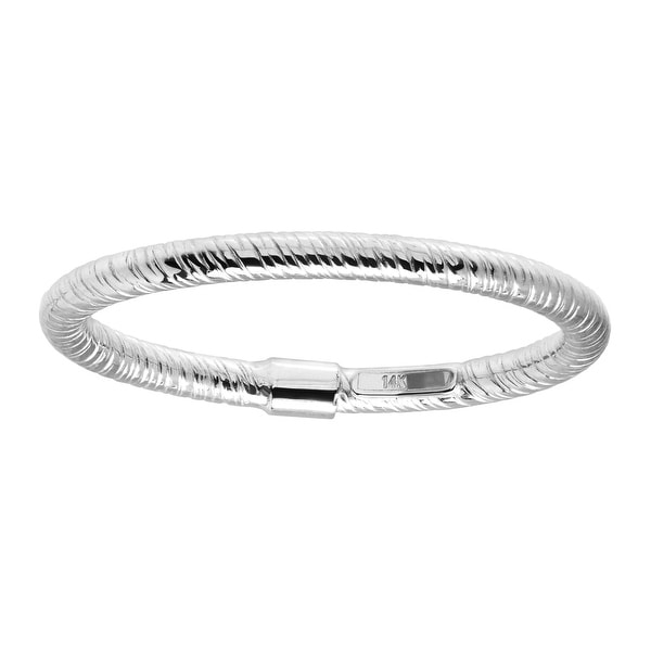 Eternity Gold Textured Band Ring in 14K White Gold