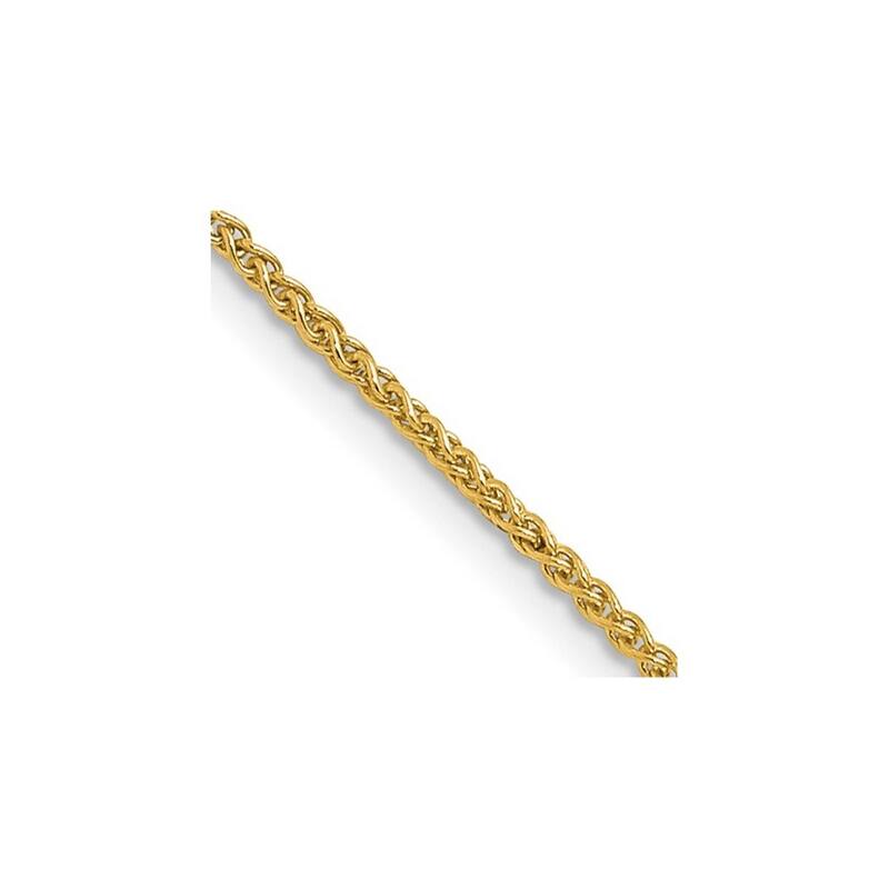 Curata 14k White Gold 1mm Wheat Spiga Chain Necklace (Lobster) Options: 16 18 20 22 24