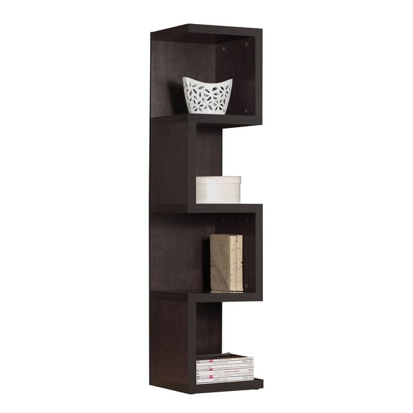 59" X 14" X 14" Wood, Veneer (PU Paper), and Engineered Wood Bookcase - Large S Shelf, Espresso