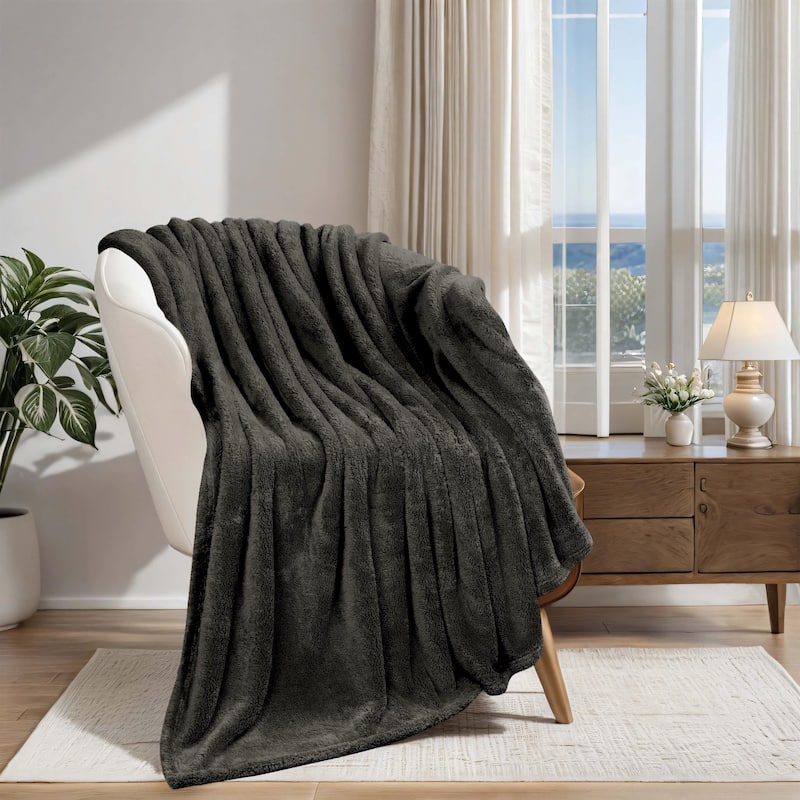 Superior Solid Fluffy Fleece Blanket, Plush and All Season