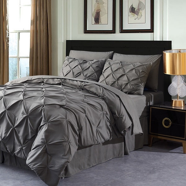 All Size 8-Piece Pintuck Design Bed-in-a-Bag Comforter Set All Color 