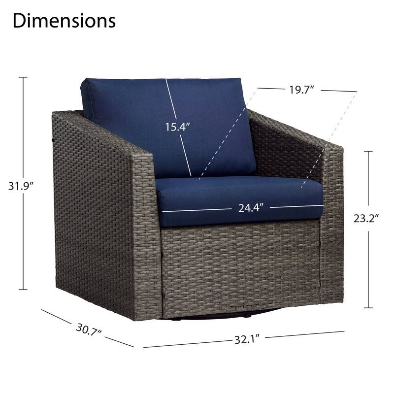 Oakley Outdoor Wicker Patio Furniture Swivel Chair