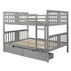 preview thumbnail 12 of 32, Multifunctional Bunk Bed With Storage,Full over Full Bunk Bed with Drawers and Ladder for Bedroom, Guest Room Furniture