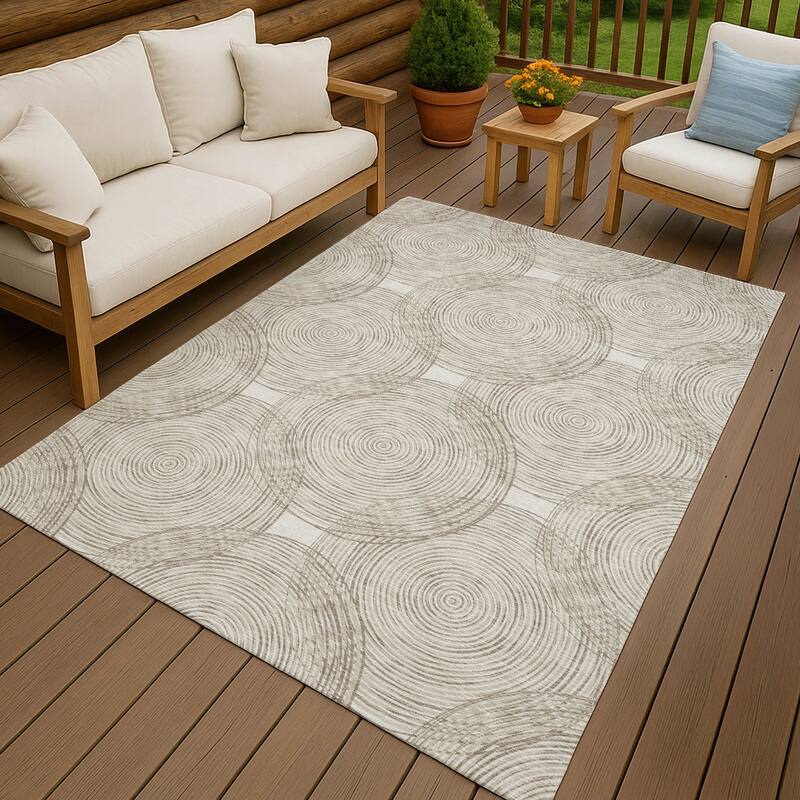 Machine Washable Indoor/ Outdoor Modern Pune Chantille Rug
