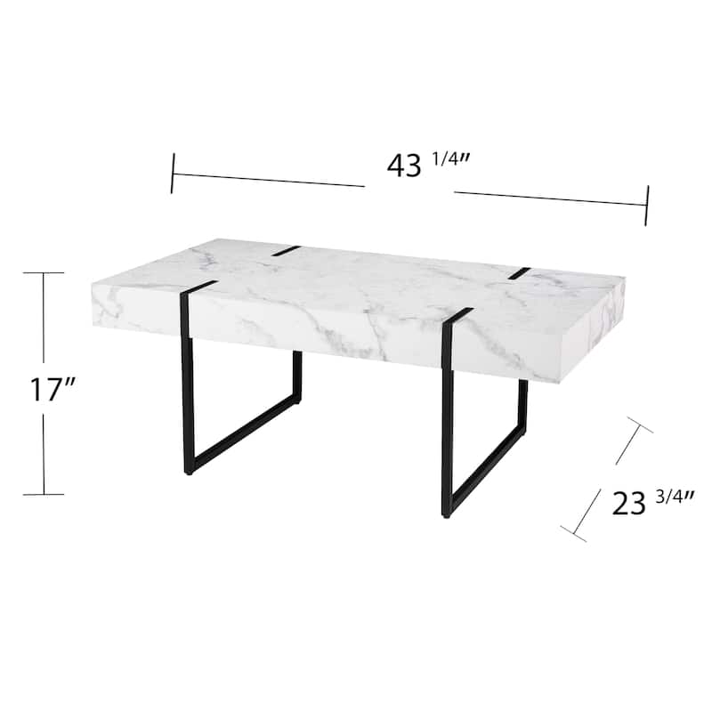 SEI Furniture Kiernan Modern Faux Marble Coffee Table