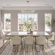 preview thumbnail 20 of 58, Modern Marble Dining Table with White Rectangular Tabletop Gold Stainless Legs, Dining Room Table