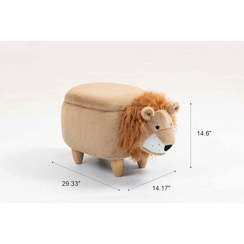 Home 2 Office Kids Lion Animal Sorage Ottoman Stool