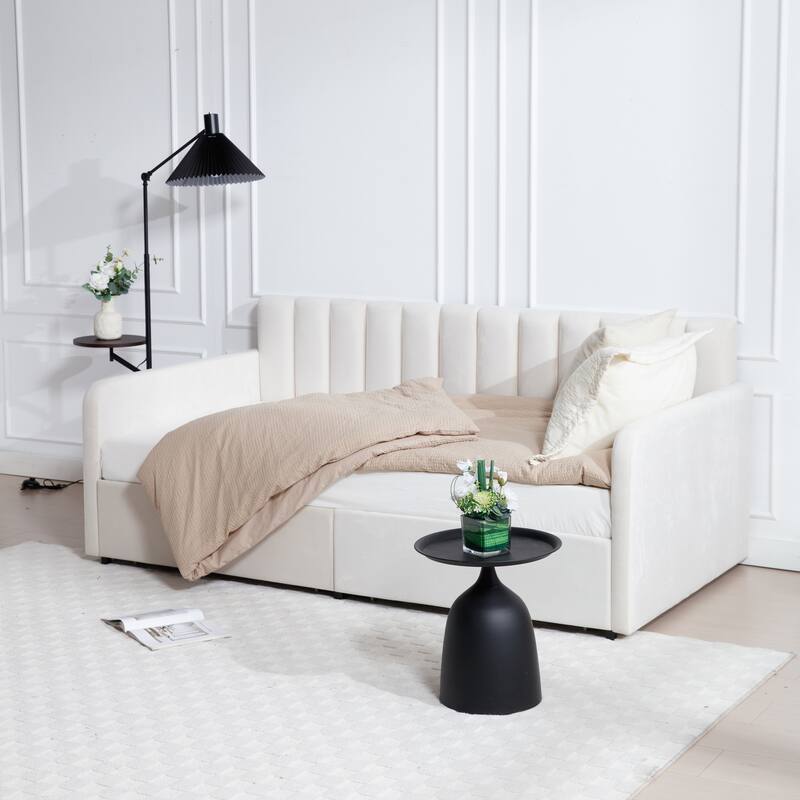 Flora Upholstered Daybed with 2 Drawers,Twin