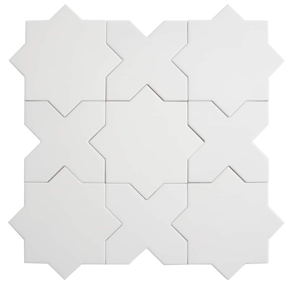 Seville 7" Star with 5" Cross Matte Porcelain Wall and Floor Tile (10.62 sq ft/case) - 68 Pack