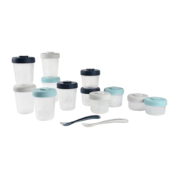 slide 2 of 4, BEABA Clip Containers Set of 12 With Spoons Rain