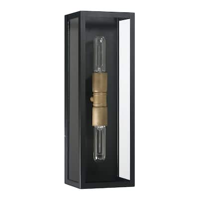 Lloyd Metal and Glass Wall Mounted Outdoor Light - 5.0"L x 6.0"W x 18.0"H