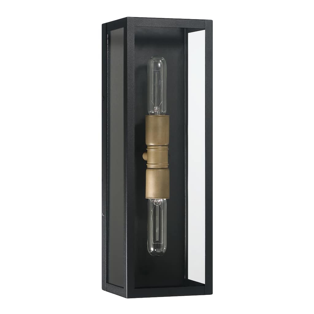 Lloyd Metal and Glass Wall Mounted Outdoor Light - 5.0"L x 6.0"W x 18.0"H