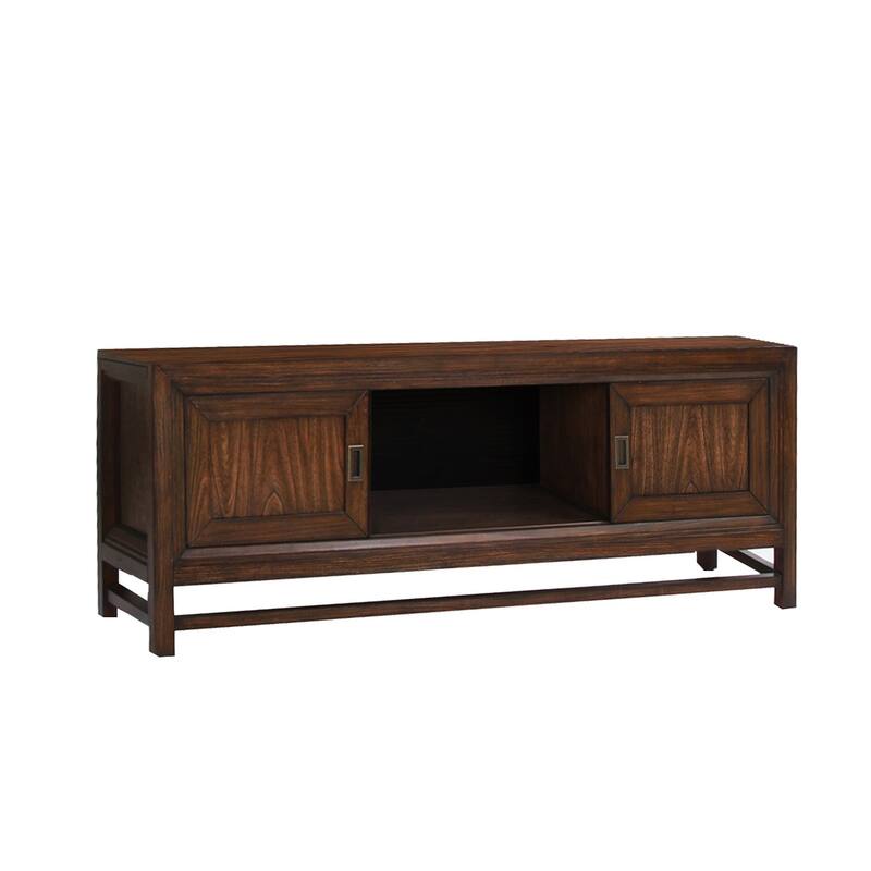 Bridgevine Home Branson 74" TV Stand Console, For TVs up to 85 inches, No Assembly Required, Two-Tone Finish