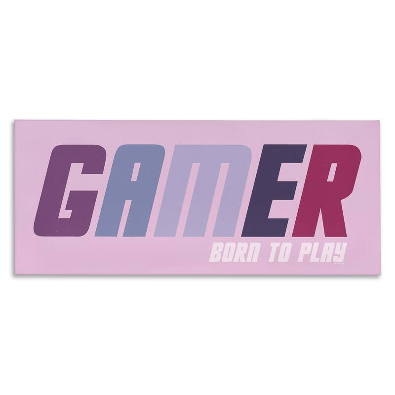 Stupell Gamer Born To Play Canvas Wall Art Design By Yass Naffas Designs - 48 x 20