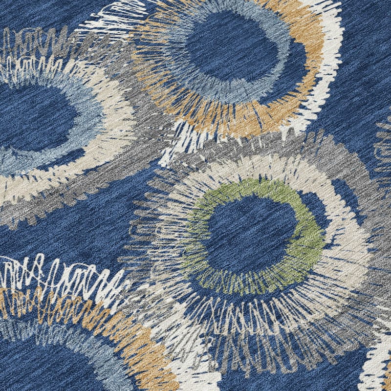 Machine Washable Indoor/ Outdoor Modern Spikey Chantille Rug