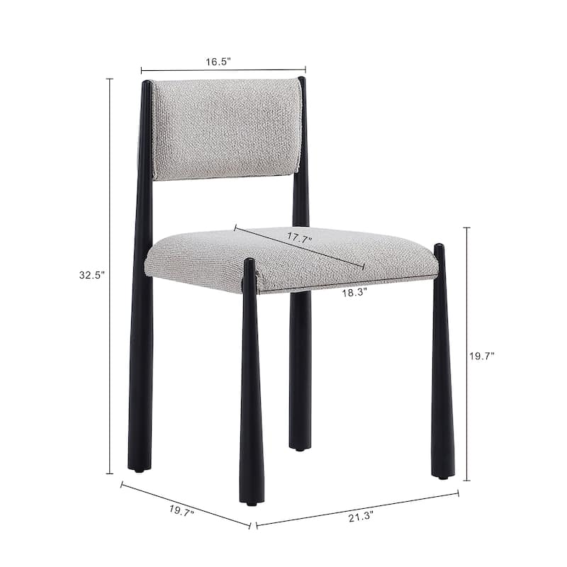 Manhattan Comfort Lennor Metal Boucle Side Chair Set of 2