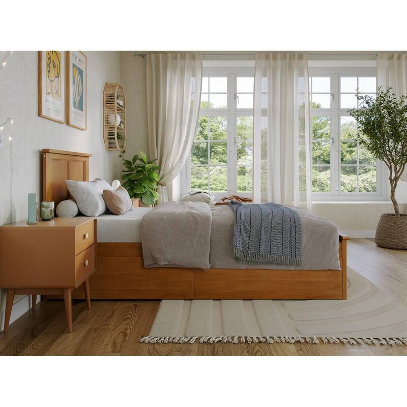 Madison Platform Bed with Matching Footboard with Storage Drawers