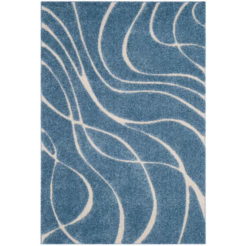 SAFAVIEH Florida Shag Sigtraud Abstract Waves 1.2-inch Thick Rug