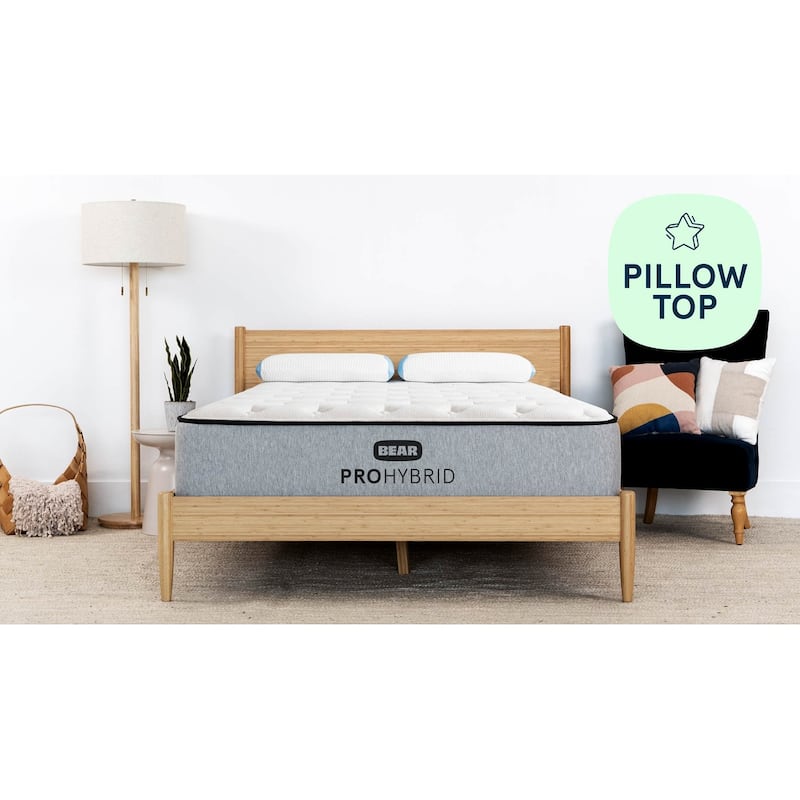 Bear Pro Hybrid Mattress with Cloud Pillow Top and 2 Free Pillows