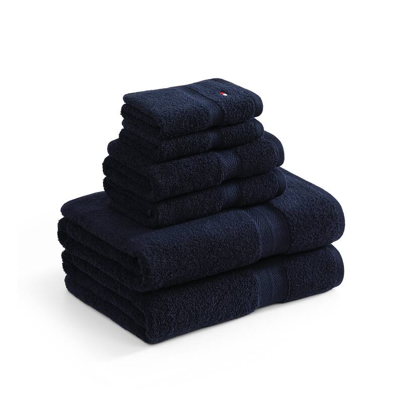 Tommy Hilfiger Modern American Cotton 6 Piece Towel Set - 6 Piece - Dark Blue