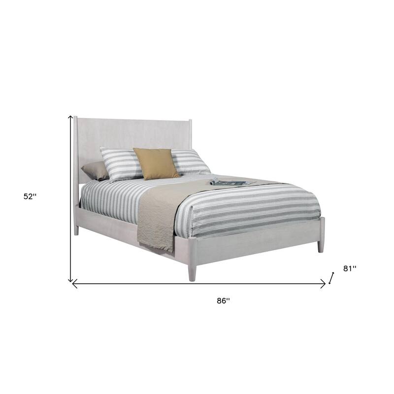 HomeRoots Gray Solid Wood King Bed Frame