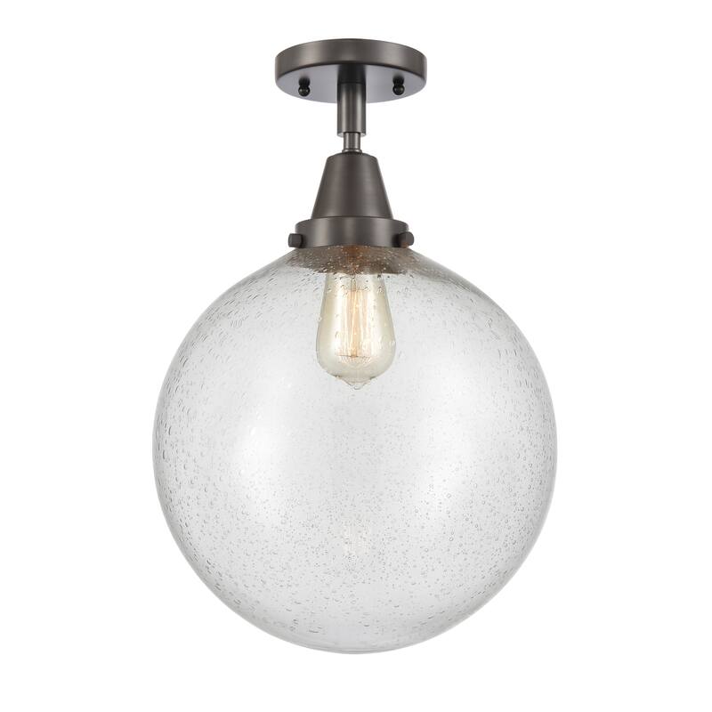 Innovations Lighting Caden Beacon - 1 Light 12" Flush Mount - Oil Rubbed Bronze/Seedy