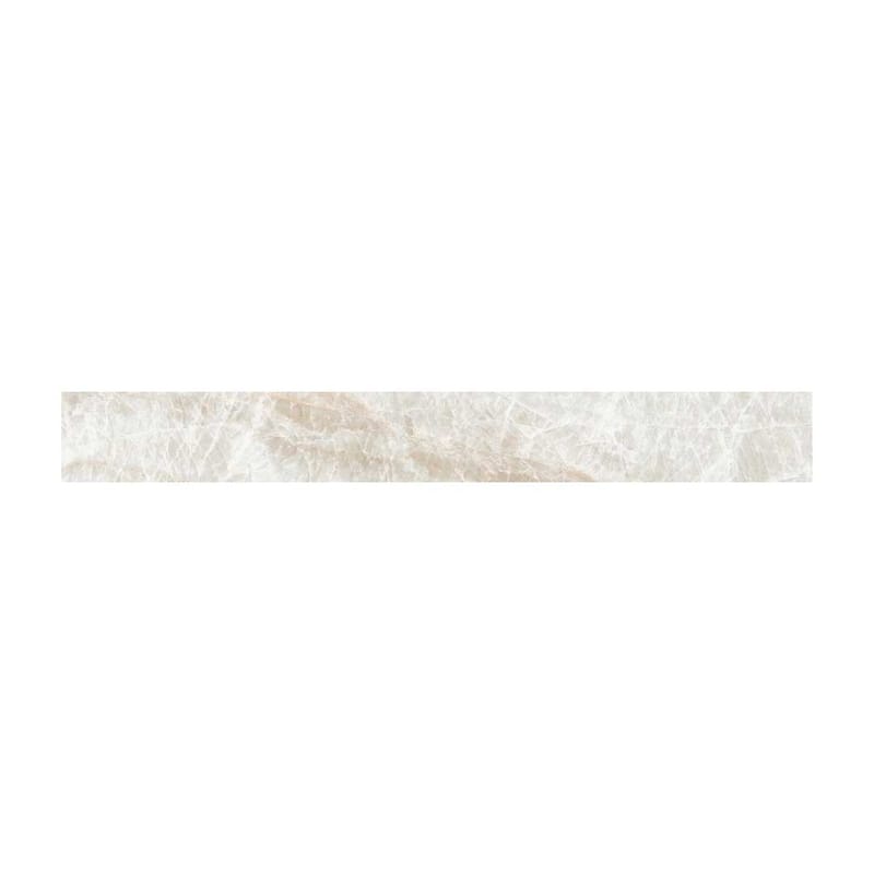 Galleria White 3x24 Semi-Polished Porcelain Bullnose Tile Trim - 3 x 24 - 1-Piece