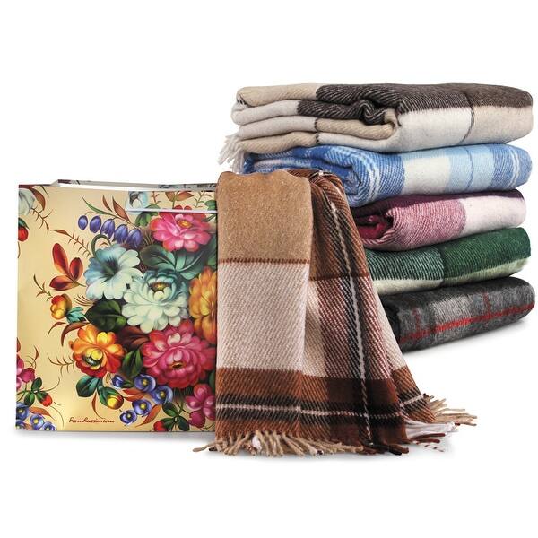 STP Goods Elf Grey Tartan / Plaid New Zealand Lambswool Throw On