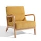 preview thumbnail 41 of 161, 25" W Mid Century Upholstered Wood Accent Chair with Pillow