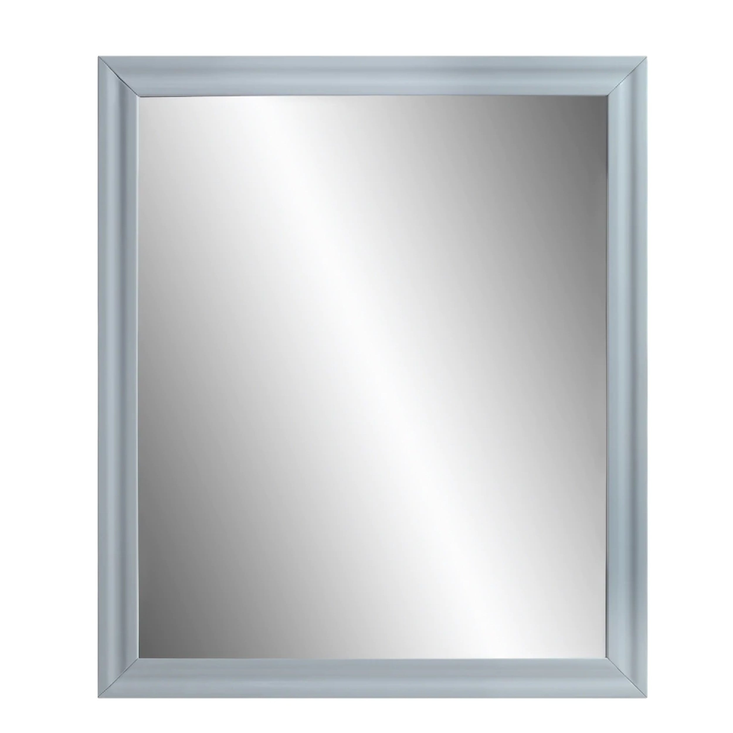 Tyra 39 Inch Wall Mirror, Rectangular Wood Frame, Gray - Grey