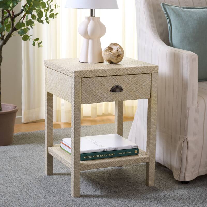 SAFAVIEH Home Epke 1-Drawer 1-Shelf Accent Table - 17"W x 15"D x 24"H