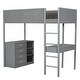 preview thumbnail 19 of 82, Teddy Fleece Wood Loft Bed with Shelves, Storage Bed Frame with Drawers and Desk, for Kids Boys Girls Teens