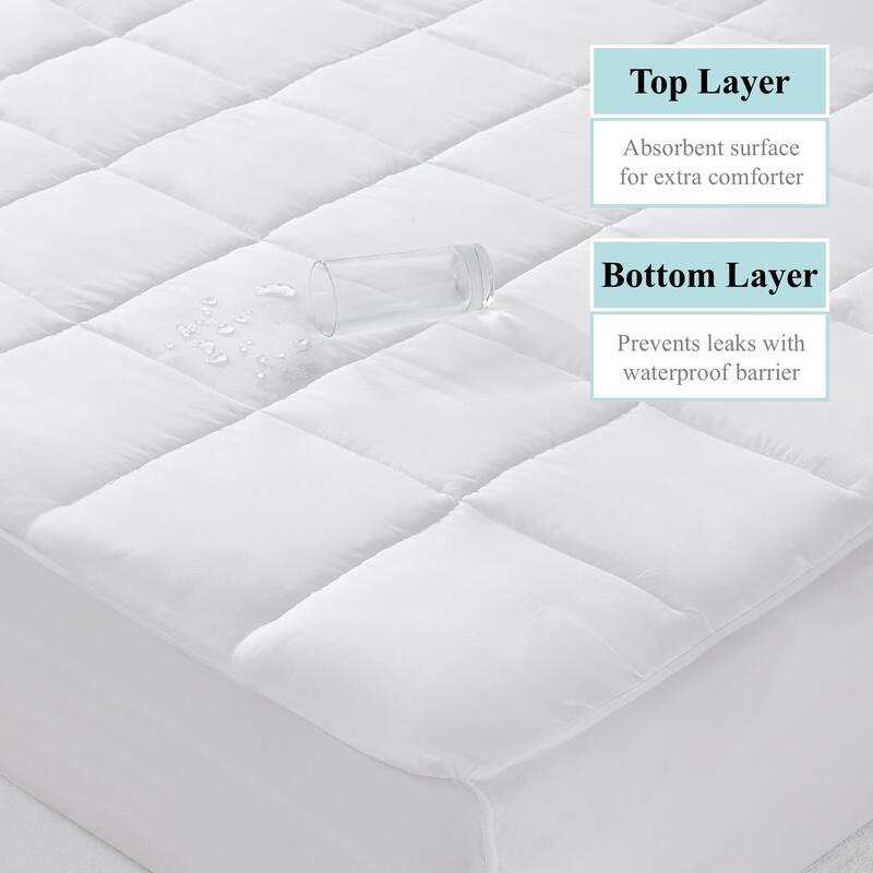 Truly Soft Waterproof and Moisture Wicking Mattress Pad - White