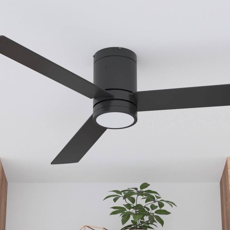 52" Prominence Home Espy Matte Black Indoor LED Ceiling Fan with Light, Remote Control