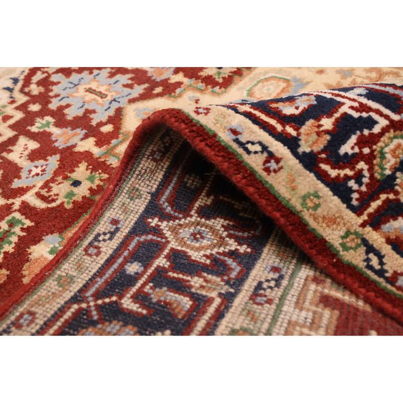 ECARPETGALLERY Hand-knotted Serapi Heritage Dark Red Wool Rug - 4'0 x 5'9