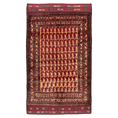Teimani Red Rug 4'0" x 6'11" - 4'0 x 6'11