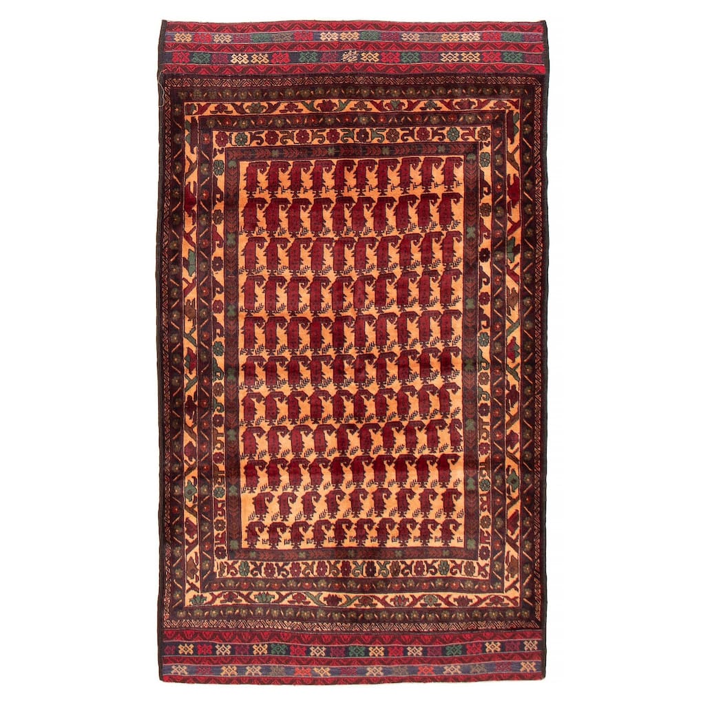 Teimani Red Rug 4'0" x 6'11" - 4'0 x 6'11