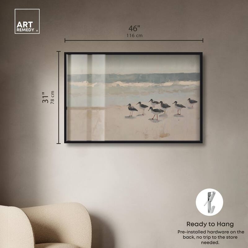 Seagulls at the Beach II Shadowbox by Art Remedy