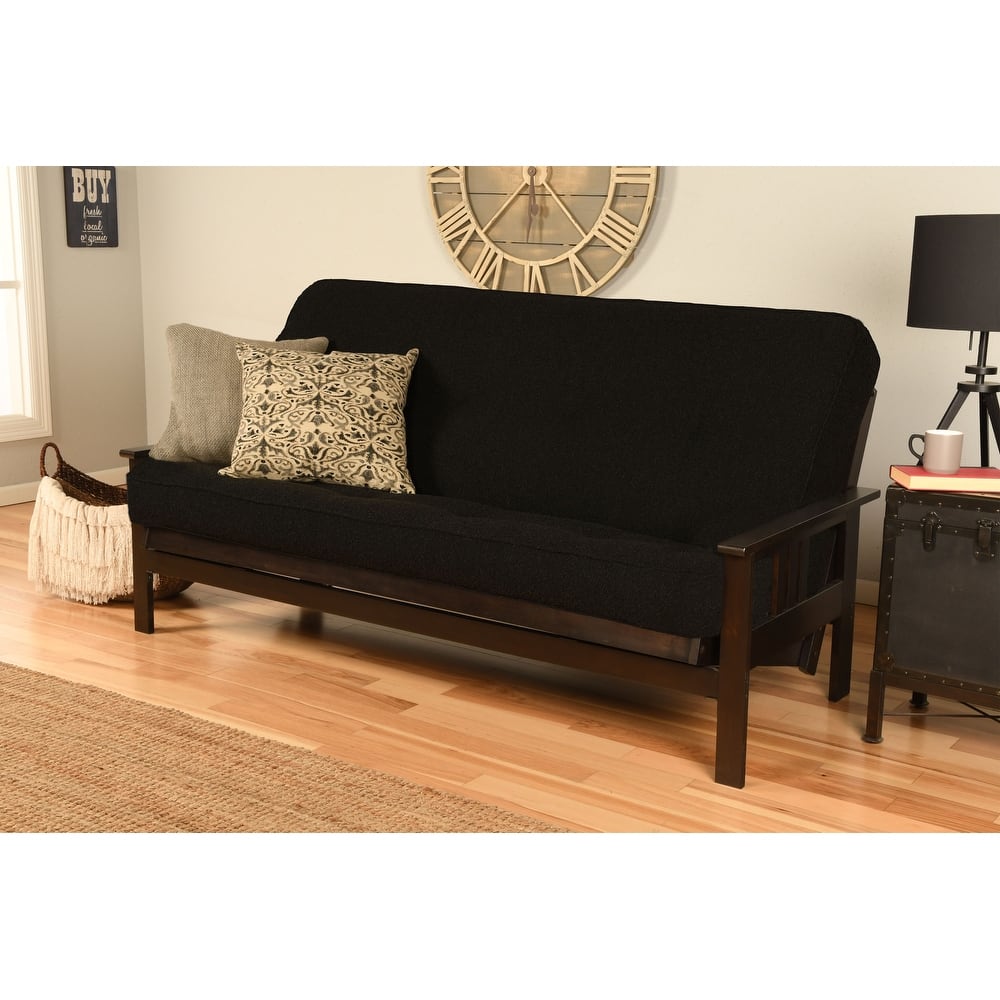 Porch & Den Zumbro Bonded Leather Espresso Futon Set with Mattress