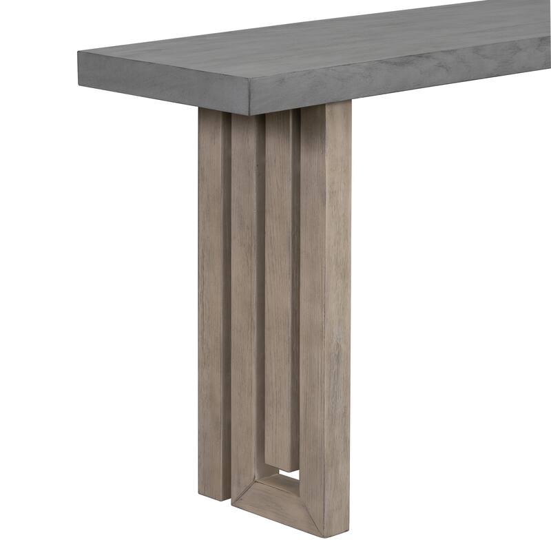 Uniquely Designed Oak Veneer Console Table with Distinctive Side Shapes, Suitable for Entryway, Hallway