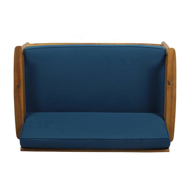 Acacia Wood Loveseat & Coffee Table Set for Outdoor Use