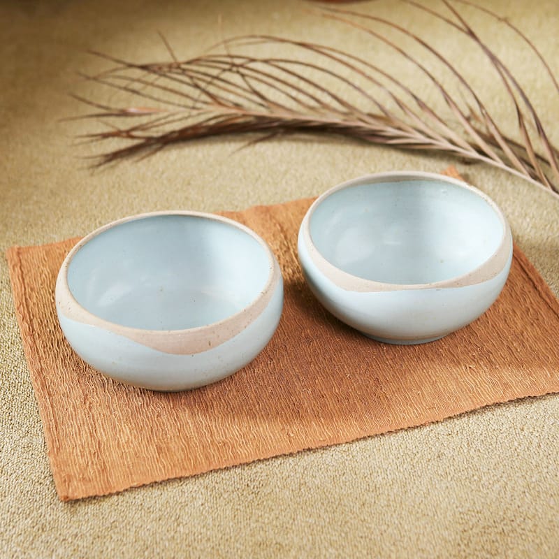 Novica Handmade Blue Bounty Ceramic Serving Bowls (Pair)
