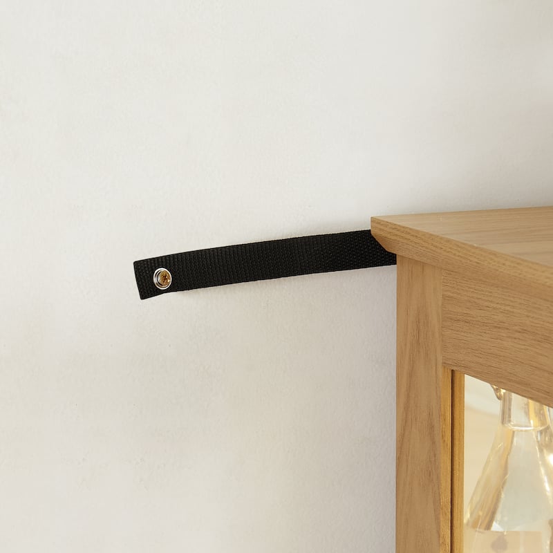 GDF Studio - Lighted Curio Cabinet with Adjustable Shelves and Built-In Drawer.