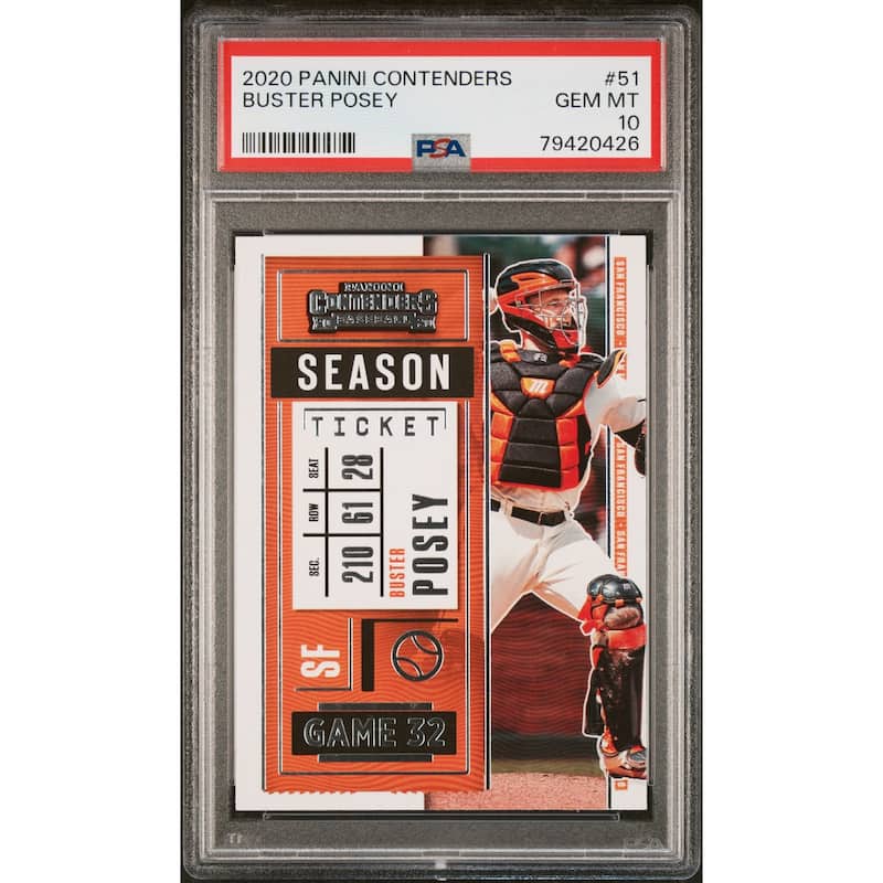 Buster Posey 2020 Panini Contenders Season Ticket Baseball Card #51 PSA 10 - 8'6" x 11'6"